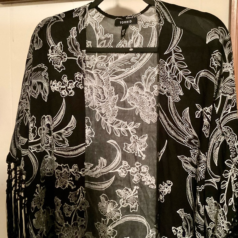 Torrid Black and White Abstract One Piece Top